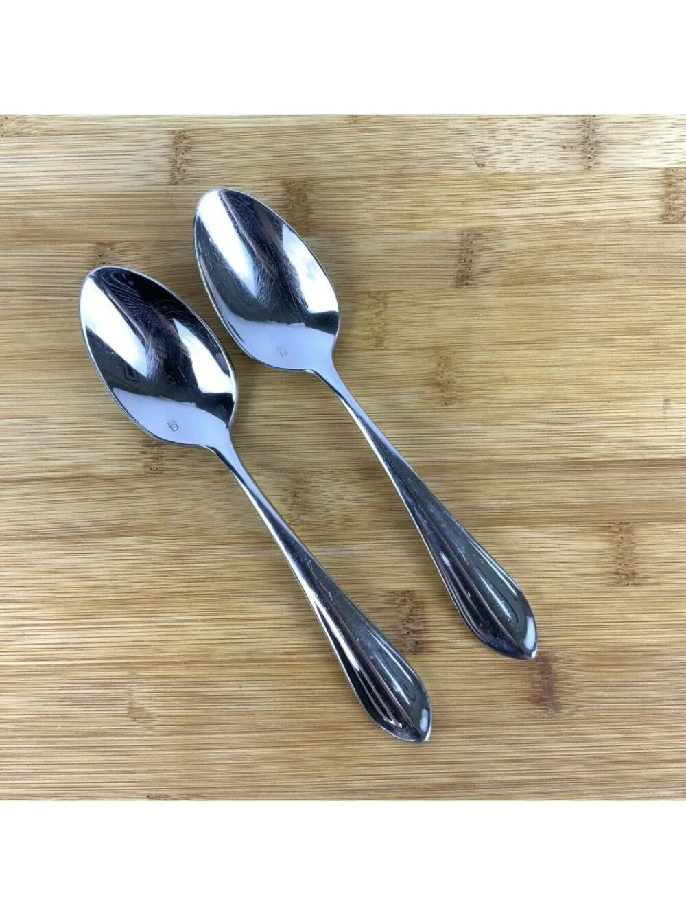 Pottery Barn Fortessa 18/10 Stainless Steel Oval Soup Spoons Set Of 2 Korea
